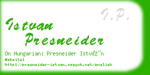 istvan presneider business card